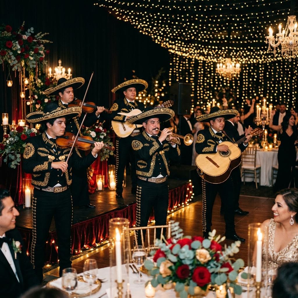 Mariachi musicians in traditional charro suits — Mariachi Gold Miami